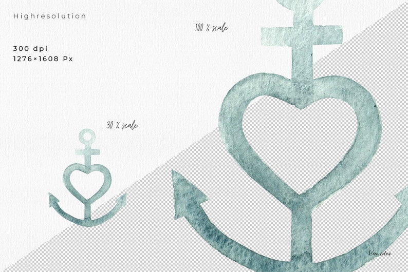 May include: A watercolor illustration of a blue anchor with a heart in the center. The anchor is a symbol of hope and love.