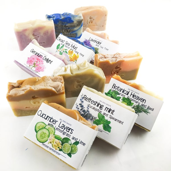 Set of 3 Handmade All Natural Vegan Soap Bar, palm oil free, organic, floral scent, herbal scent , hand and  body wash, artisan soaps,