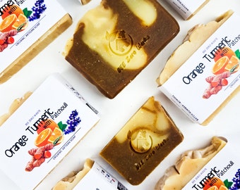 Orange Turmeric with Patchouli & Sweet Orange Organic Vegan Soap Bar UK Handmade 100% natural soap, palm oil FREE , soaps, BEE Zero Waste