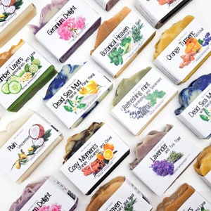 Botanical Artisan Soap Bar - UK Handmade, Natural Organic Vegan, Cold Processed - Cruelty-Free, Palm Oil-Free, Plastic-Free Body Soaps