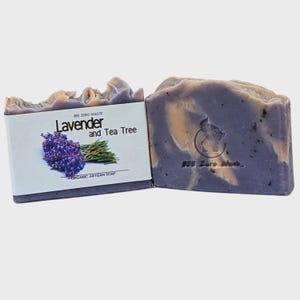 Botanical Artisan Soap Bar - UK Handmade, Natural Organic Vegan, Cold Processed - Cruelty-Free, Palm Oil-Free, Plastic-Free Body Soaps LAVENDER & TEA TREE