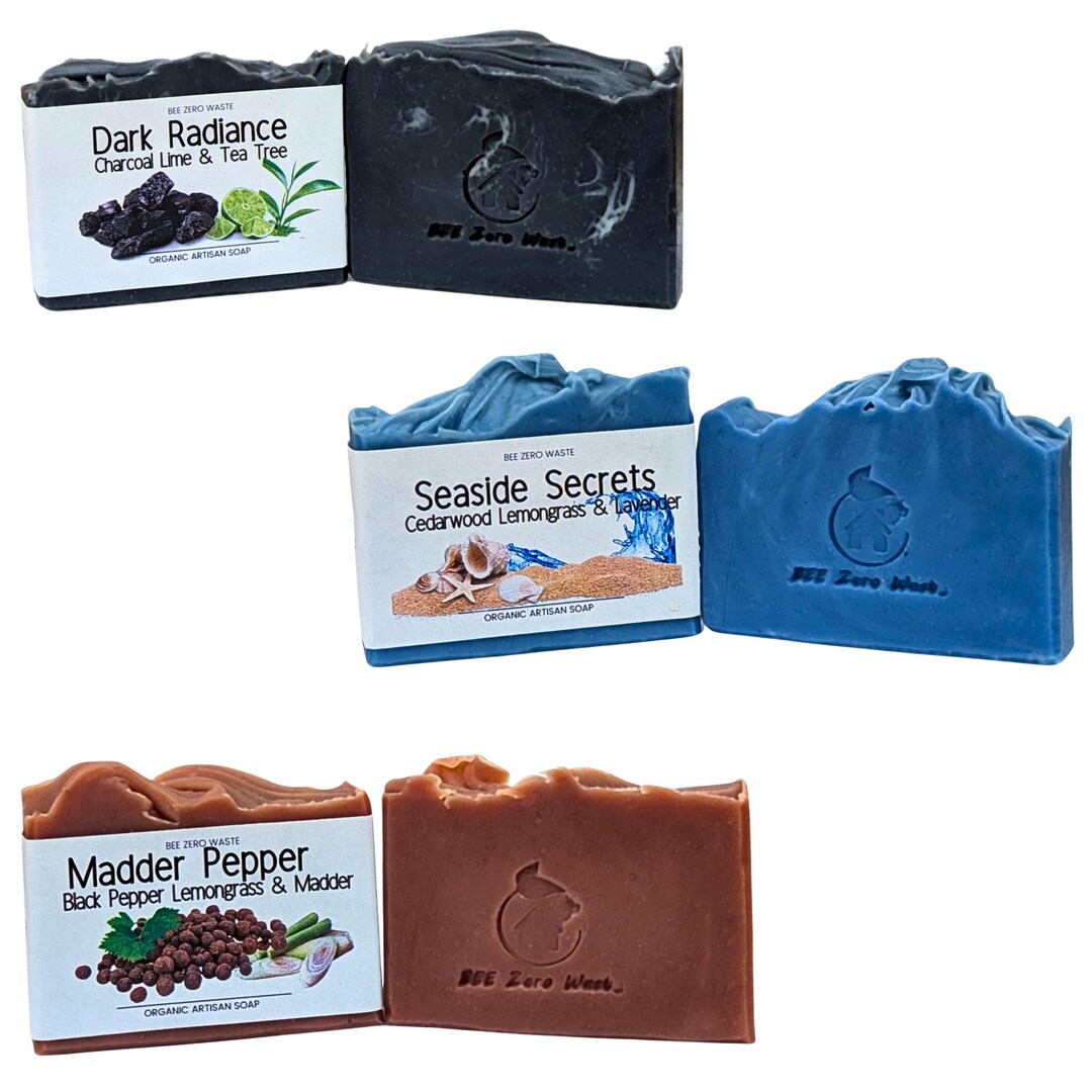 Set of 3 Handmade All Natural Vegan Soap Bar, Palm Oil Free, Organic ...