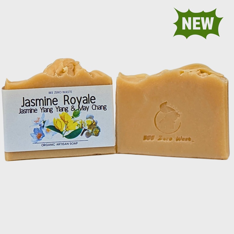 Botanical Artisan Soap Bar - UK Handmade, Natural Organic Vegan, Cold Processed - Cruelty-Free, Palm Oil-Free, Plastic-Free Body Soaps JASMINE ROYALE