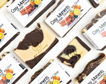Cosy Moments Soap Bar | Sweet Orange, Cinnamon & Clove | Handmade Natural Vegan Soap | Palm Oil Free | BEE Zero Waste