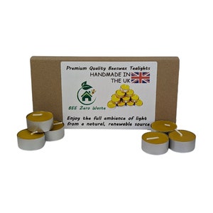 Handcrafted 100% Pure Beeswax Tealights - Natural and Sustainable Honeycomb Candles for a Cozy and Warm Ambience