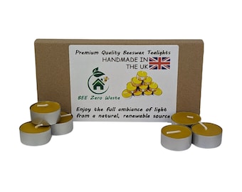 Handcrafted 100% Pure Beeswax Tealights - Natural and Sustainable Honeycomb Candles for a Cozy and Warm Ambience