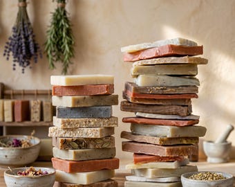 750g Mixed Artisan Soap Offcuts - Odds & Suds Zero Waste Soap Scraps - Natural Cold Process Soap Ends Bundle - Eco Friendly Bulk Soap