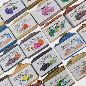 Botanical Artisan Soap Bar - UK Handmade, Natural Organic Vegan, Cold Processed - Cruelty-Free, Palm Oil-Free, Plastic-Free Body Soaps