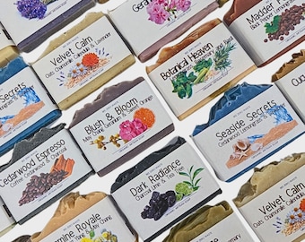 Botanical Artisan Soap Bar - UK Handmade, Natural Organic Vegan, Cold Processed - Cruelty-Free, Palm Oil-Free, Plastic-Free Body Soaps