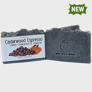 Botanical Artisan Soap Bar - UK Handmade, Natural Organic Vegan, Cold Processed - Cruelty-Free, Palm Oil-Free, Plastic-Free Body Soaps CEDARWOOD ESPRESSO