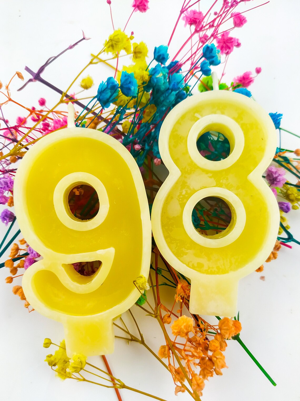 Beeswax Number Candles for Cake Handpoured in UK BEE Zero Etsy