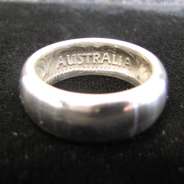 NEW 1942 Australian Florin Sterling Silver Coin Ring Size L / 5.75