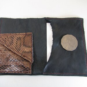 Leather Wallet Upcycled Snake