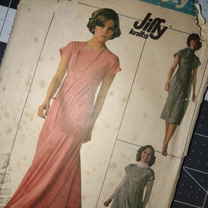 Vintage 1976 Simplicity Jiffy Pattern #7658 10 misses size lady&#39;s dress
