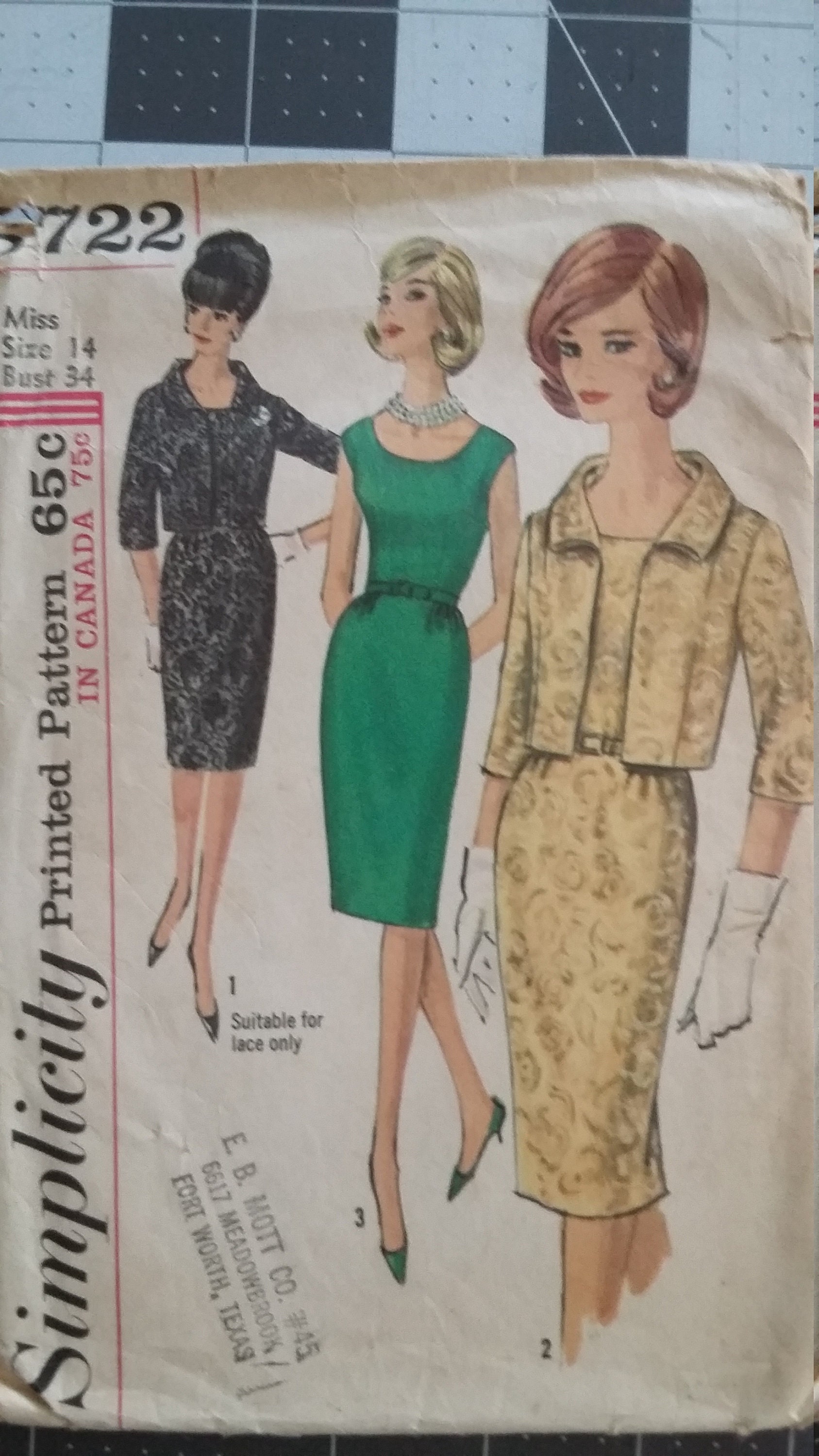 Vintage Simplicity Pattern Ladies One Piece Dress And Jacket Etsy Australia