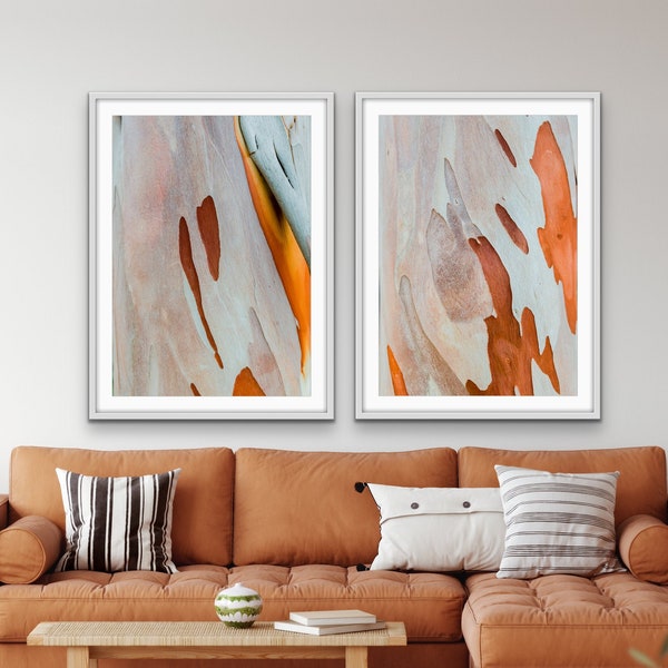 Ochre Bark - Two Piece Eucalyptus Bark Ochre Orange Red Print Set