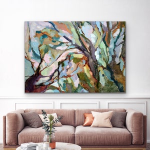 Eucalypt Forest -  Original Abstract Australian Bush Nature Stretched Canvas Wall Art Print of Painting