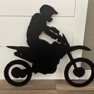Dirt Bike - Motorcycle Rider -  Steel Sign - Metal Art - SQ100
