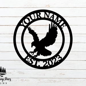 Eagle Sign - Home Sign - Personalized Steel Sign - Metal Art - SQ100