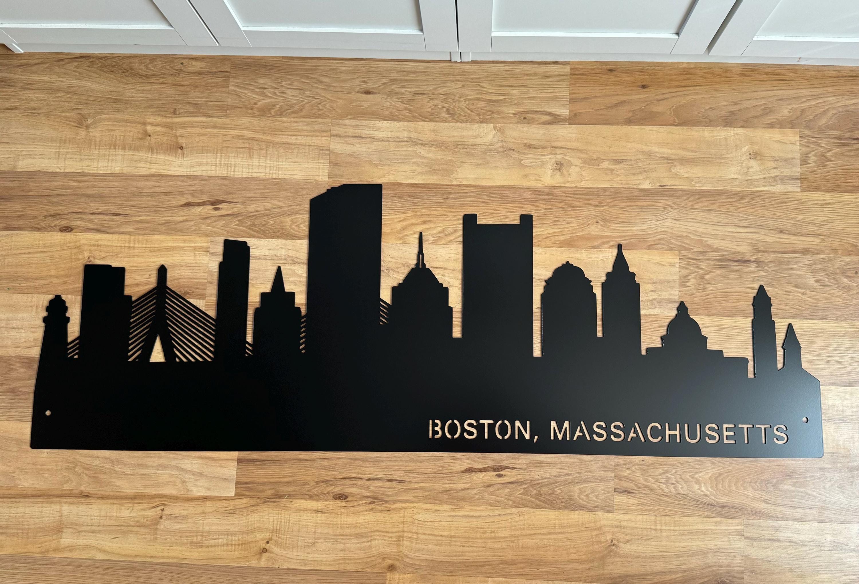 BOSTON Massachusetts Skyline - Steel Sign - Metal Art - REC24-36
