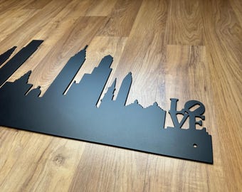 Philadelphia Pennsylvania Skyline - Decorative Steel Sign - Metal Art - REC24-36