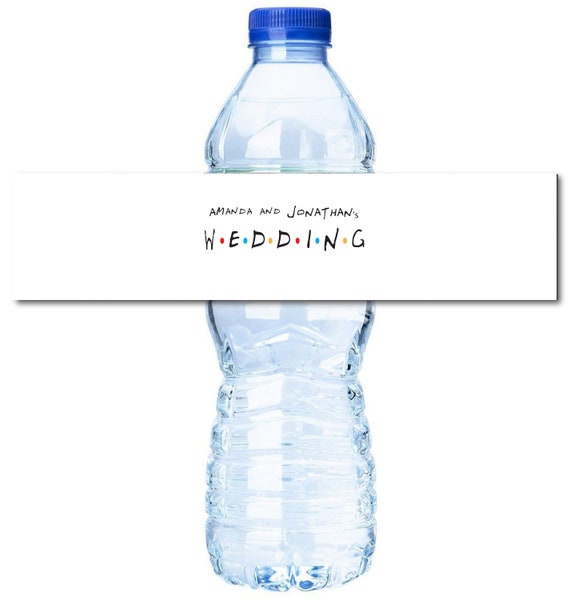 Printable Friends Themed Personalised Water Bottle Labels - Wedding Water Bottle Labels Diy Printable Friends Themed Personalised Water Bottle Labels - Wedding Water Bottle Labels Diy