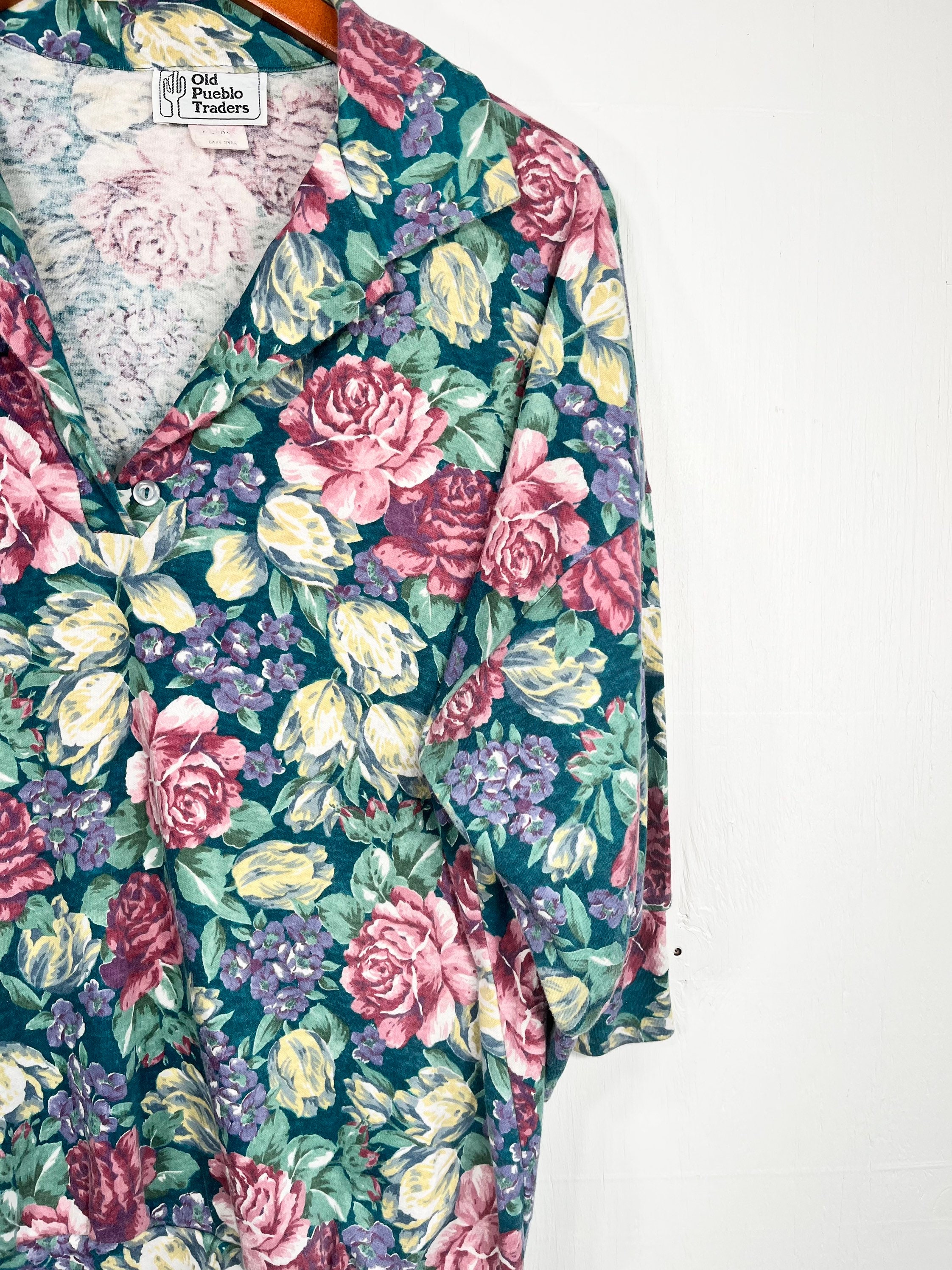 Vintage Old Pueblo Traders Floral Polo Size Extra Large Etsy