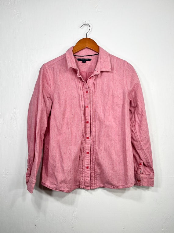 vintage 2000s tommy hilfiger red button up shirt w
