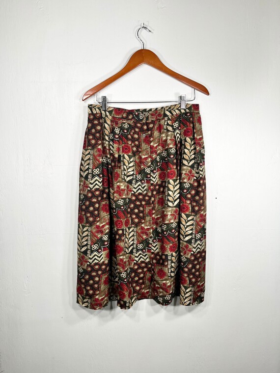 vintage breckenridge skirt with red olive green a… - image 8