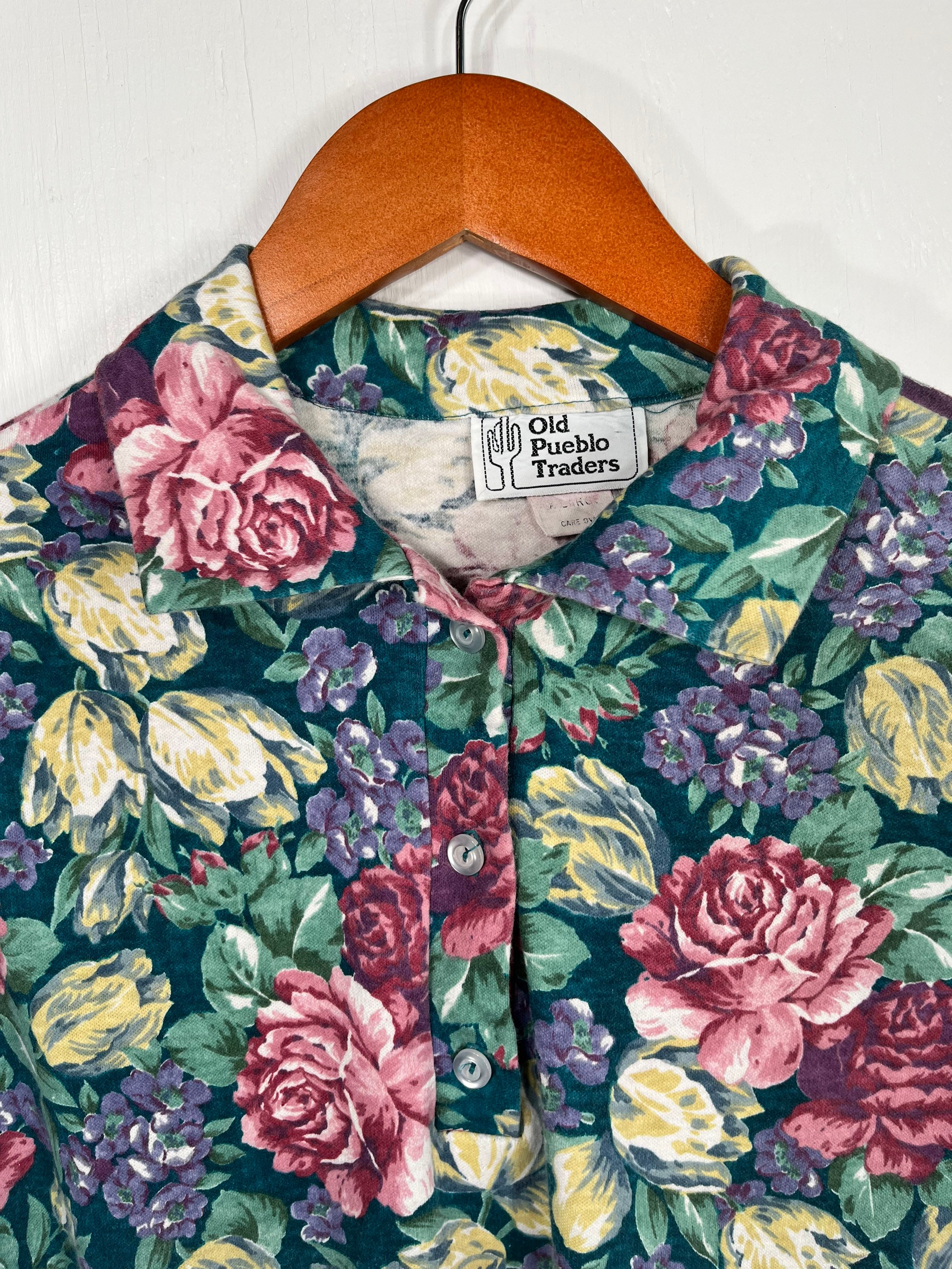 Vintage Old Pueblo Traders Floral Polo Size Extra Large Etsy