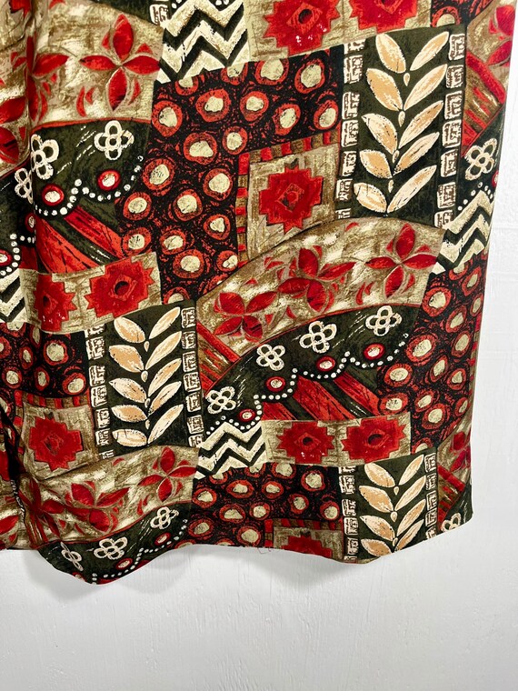 vintage breckenridge skirt with red olive green a… - image 3