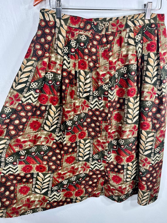 vintage breckenridge skirt with red olive green a… - image 10