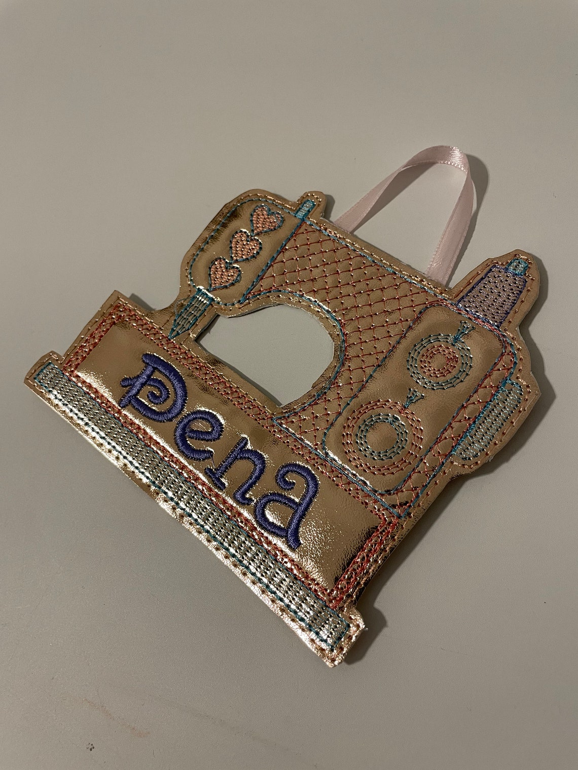 Sewing Machine Name Tag Embroidery Design for Embroidery Leather