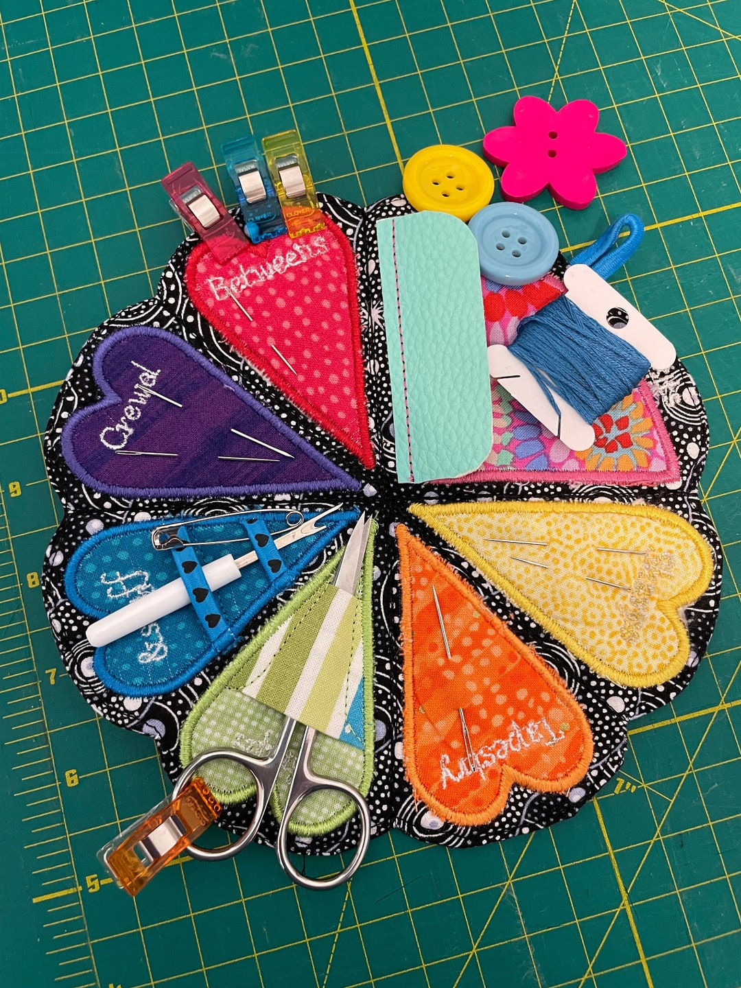 Foldable Hearts Sewing Kit Design Download for in the Hoop Embroidery ...