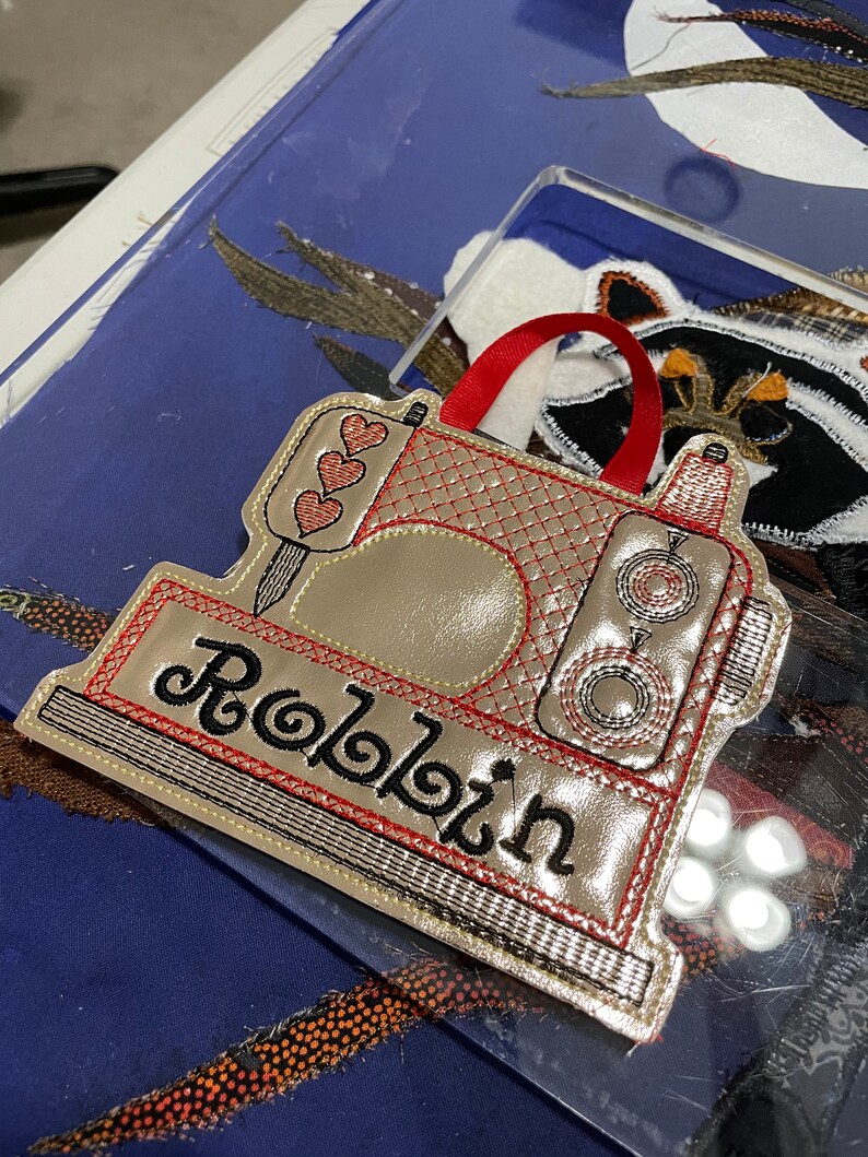 Sewing Machine Name Tag Embroidery Design for Embroidery Leather