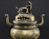 Dragon Incense Vessel from China - Bronze Incense Burner Guardian Lion Asia Lifestyle