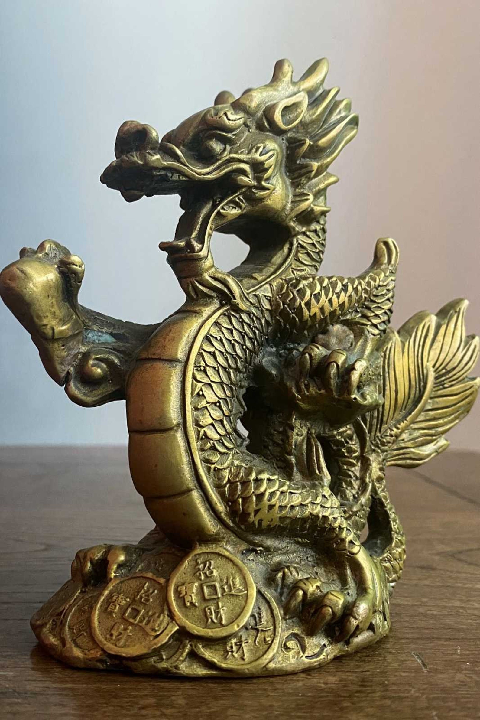 Chinese Bronze Dragon Figure 11.5 cm Asian Art Sculpture Etsy