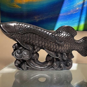 Koifisch Bronze Skulptur chinesische Münzen Figur Reichtumssymbol Fengshui