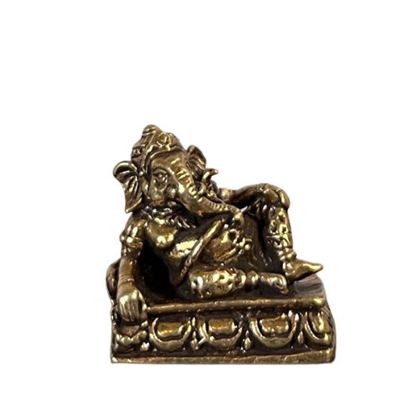 Mini Ganesha Figure Bronze Sculpture Éléphant Dieu Hindouisme Petite Sculpture En Bronze Asie Artisanat Bronze Figure Idée Cadeau Yoga Art