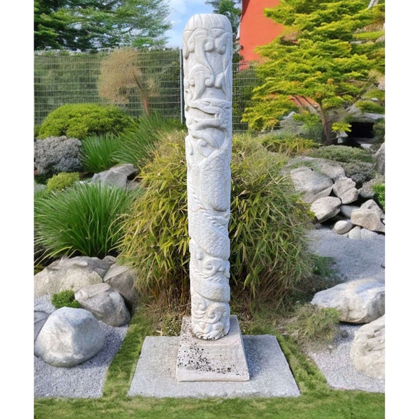 Pacific Giftware Drachengarten Skulptur – Dekorative Drachenfigur Im Stein-Finish, Ca. 33 Cm