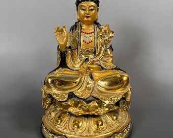 Bodhisattva Statue Buddha Figur China Skulptur Buddhist Art Polyresin Buddhismus Deko