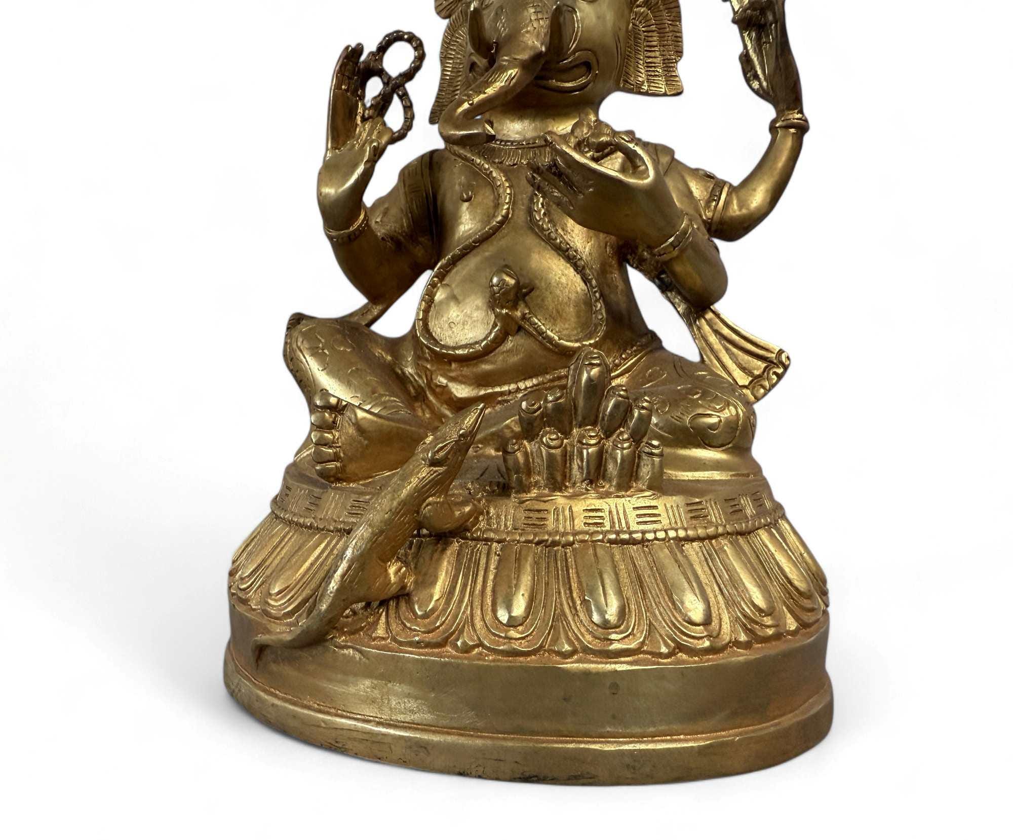 ガネーシャのブロンズ像 – ヒンドゥー教の象神、知恵と繁栄の神、精神