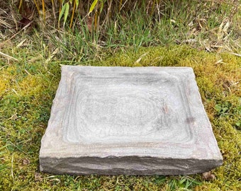 Natuurstenen vogelbad stenen vogelbad tuindecoratie waterbassin tuinstenen trog decoratie waterbak insectenbad