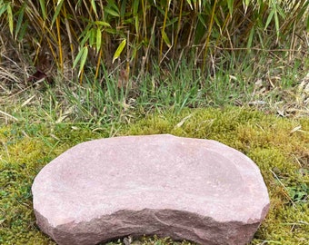 Natuurstenen vogelbad stenen vogelbad tuindecoratie waterbassin tuinstenen trog decoratie waterbak insectenbad