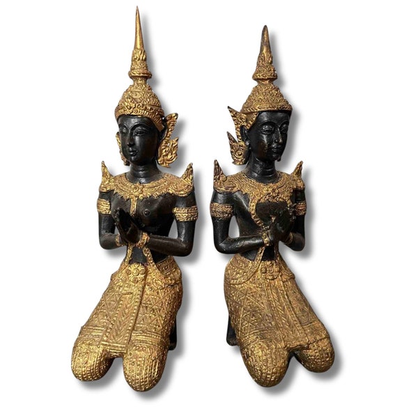 Temple Guardian Thailand 19 cm tall | Bronze figures | Thai Teppanom sculptures | mythological angel | collector's items | Asian art