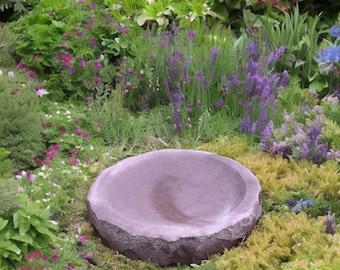 Naturstein Vogeltränke Stein Vogelbad Gartendeko Wasserbecken Garten Steintrog Dekoration Wassertränke Insektenbad