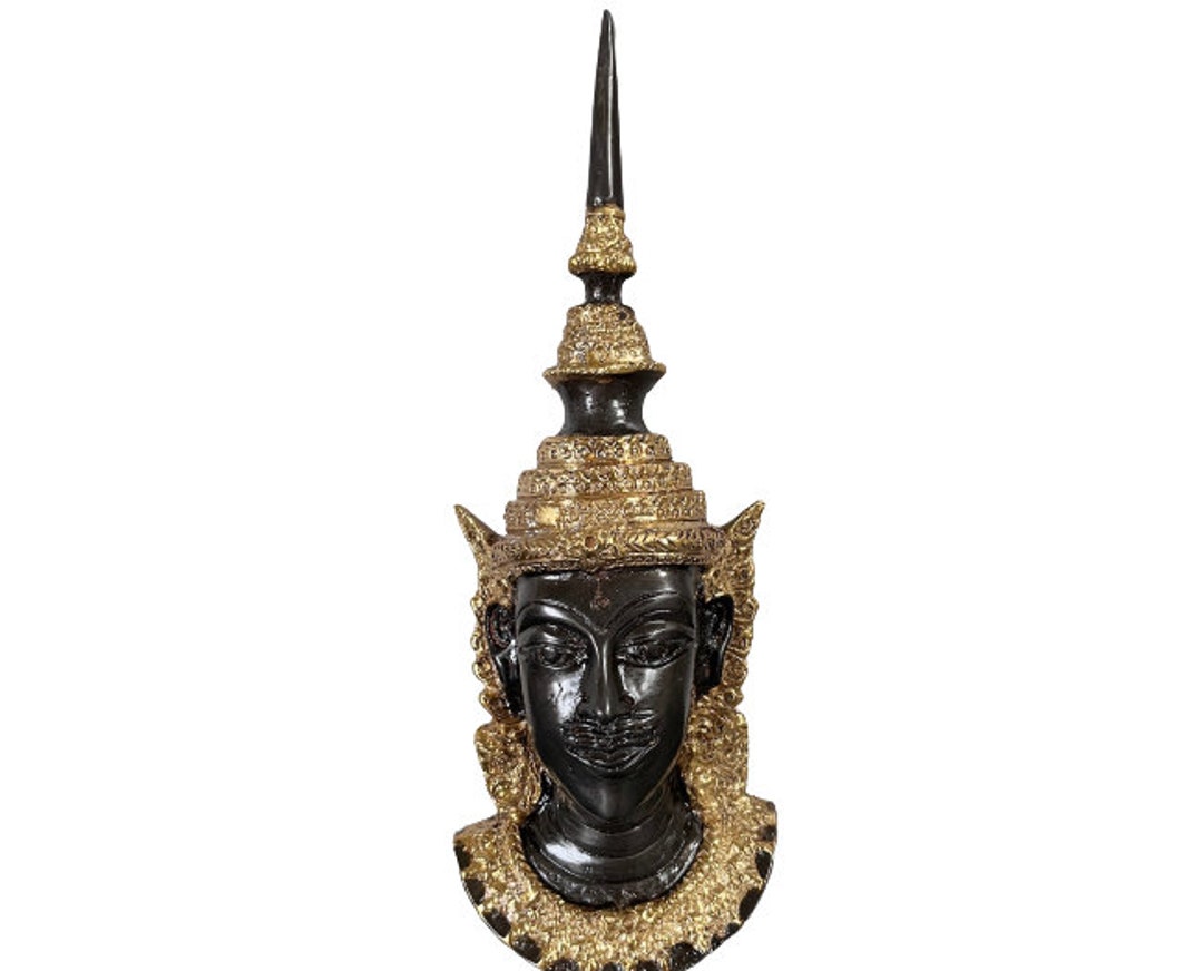 Thai Temple Guard Teppanom Head Bronze Mask Thailand Mural Etsy