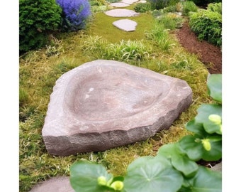 Baño de pájaros de piedra Natural, baño de pájaros de piedra, decoración de jardín, lavabo de agua, comedero de piedra, decoración, bebedero de agua, baño de insectos