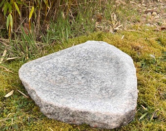 Vogeltränke Vogelbad Granit Stein Gartendeko Naturstein Wasserbecken Garten Steintrog Dekoration Wassertränke Insektenbad