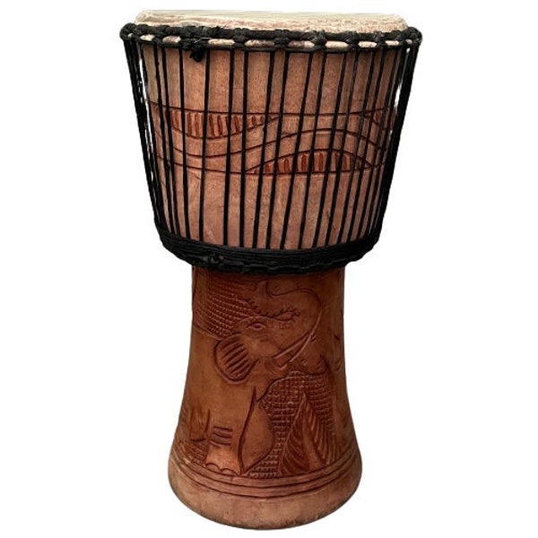 60cm Profi Djembe Holz Trommel Bongo Drum Ziegenfell Buschtrommel Percussion Afrika - Ghana Musikinstrument handmade - Top Qualität & Klang